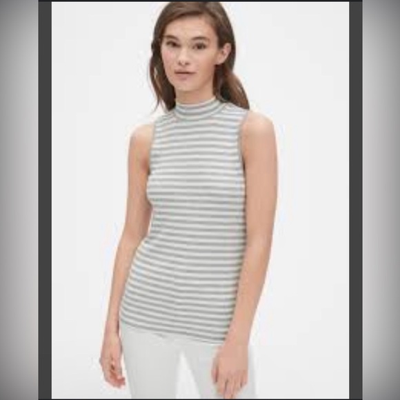 GAP Featherweight Ribbed Stripe Mockneck Tank - Picture 3 of 3